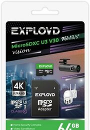 Exployd Vision microSDXC 64GB EX64GCSDXC10-U3-V30 фото