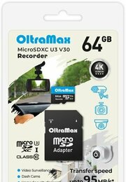 OltraMax Recorder microSDXC 64GB OM64GCSDXC10-U3-V30 фото