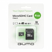 Qumo microSDHC class 4 4GB + SD adapter фото